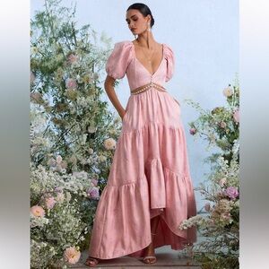 V. Chapman The Emma Dress in Light Pink Windsor Brocade